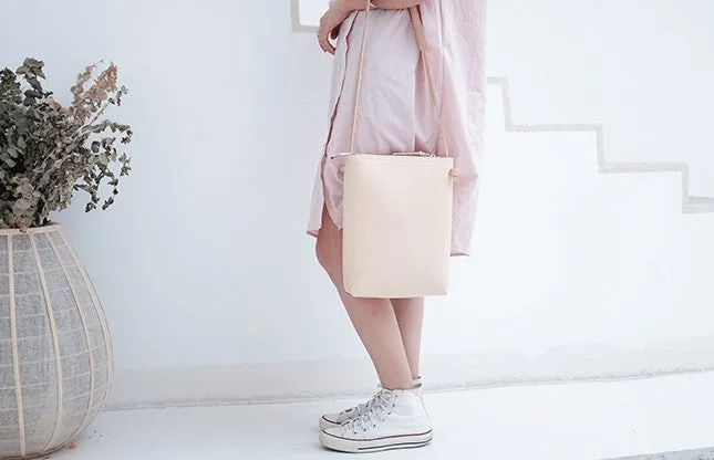 Handmade Leather Beige Womens Tote Crossbody Purse Tote Shoulder Bag for Women