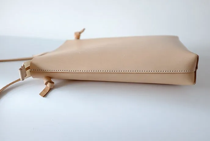 Handmade Leather Beige Womens Tote Crossbody Purse Tote Shoulder Bag for Women