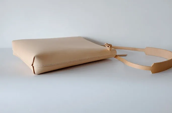 Handmade Leather Beige Womens Tote Crossbody Purse Tote Shoulder Bag for Women