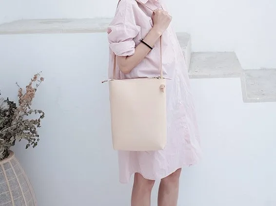 Handmade Leather Beige Womens Tote Crossbody Purse Tote Shoulder Bag for Women