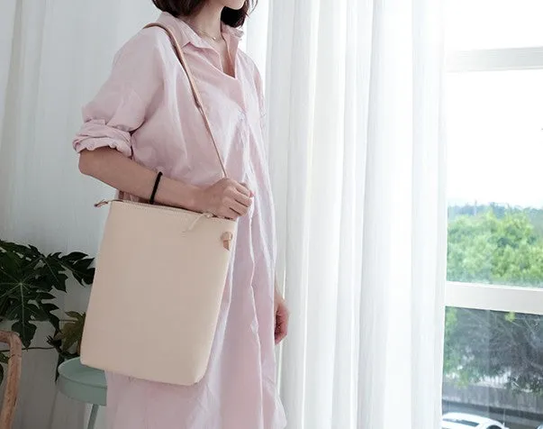 Handmade Leather Beige Womens Tote Crossbody Purse Tote Shoulder Bag for Women
