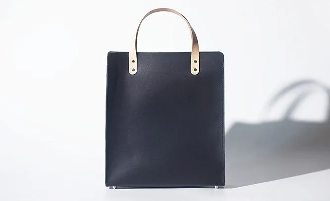 Handmade Leather Black Womens Tote Purse Handbag Tote Shopper Bag for Women