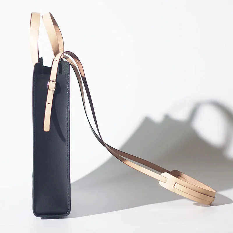 Handmade Leather Black Womens Tote Purse Handbag Tote Shopper Bag for Women