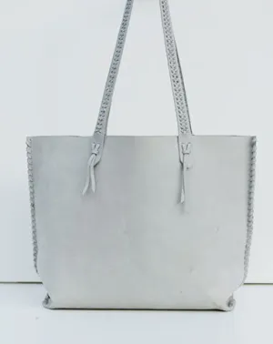 Handmade leather handbag gray tote bag shoulder bag shopper purse women