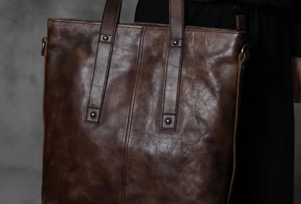 Handmade Leather handbag purse tote shoulder bag for women leather shopper bag