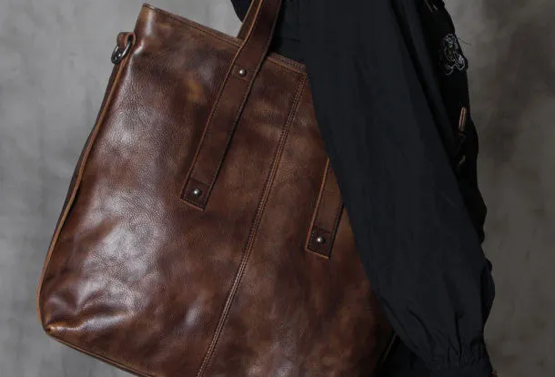 Handmade Leather handbag purse tote shoulder bag for women leather shopper bag
