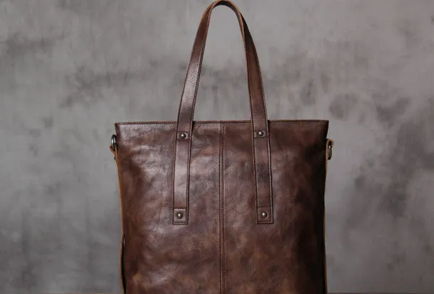 Handmade Leather handbag purse tote shoulder bag for women leather shopper bag