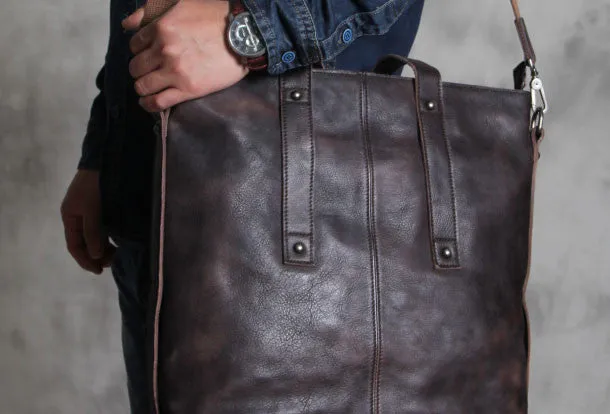 Handmade Leather handbag purse tote shoulder bag for women leather shopper bag