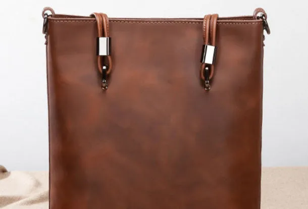 Handmade Leather handbag shoulder bag large tote for women leather shopper bag