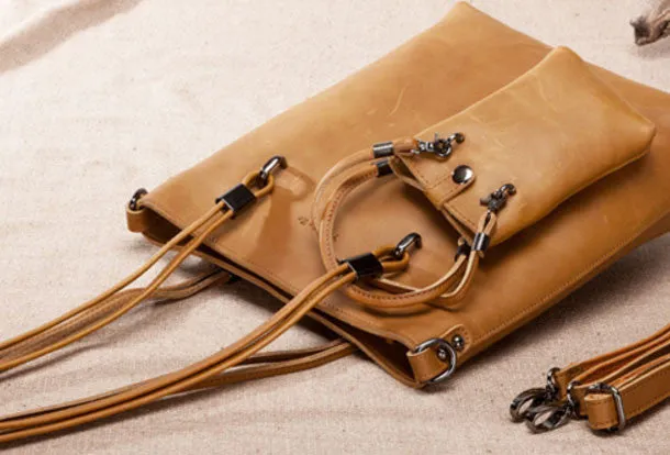 Handmade Leather handbag shoulder bag large tote for women leather shopper bag