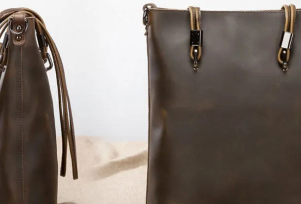 Handmade Leather handbag shoulder bag large tote for women leather shopper bag