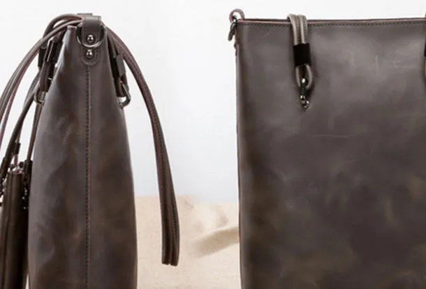 Handmade Leather handbag shoulder bag large tote for women leather shopper bag