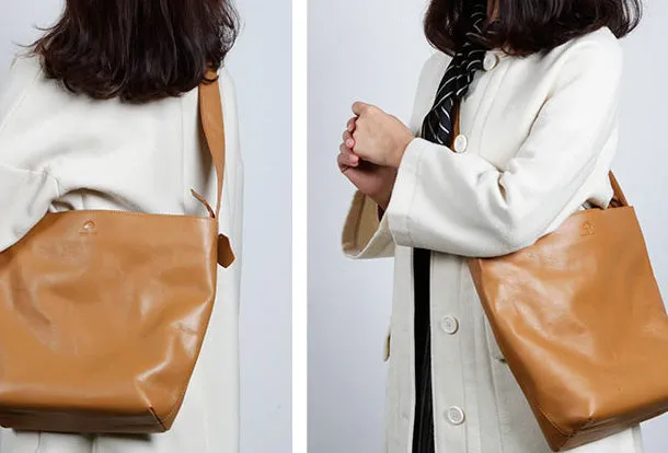 Handmade Leather Handbag Tote Bags Shopper Bag Shoulder Bag Purse For Women