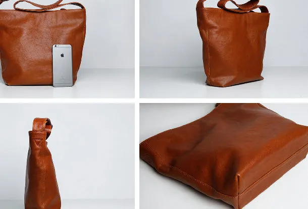 Handmade Leather Handbag Tote Bags Shopper Bag Shoulder Bag Purse For Women