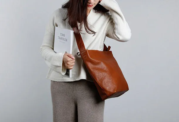 Handmade Leather Handbag Tote Bags Shopper Bag Shoulder Bag Purse For Women