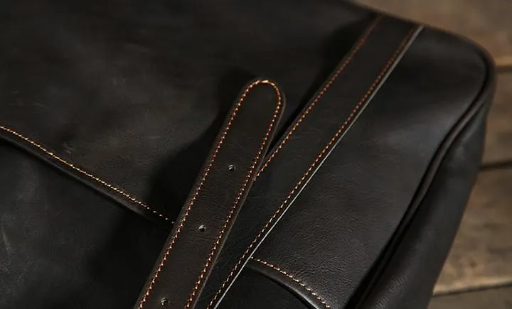 Handmade Leather Mens Tote Bag Cool Handbag Shoulder Bag Work Bag Laptop Bag for Men