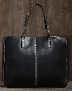 Handmade Leather Mens Tote Bags Cool Handbag Shoulder Bag Work Bag Laptop Bag for Men