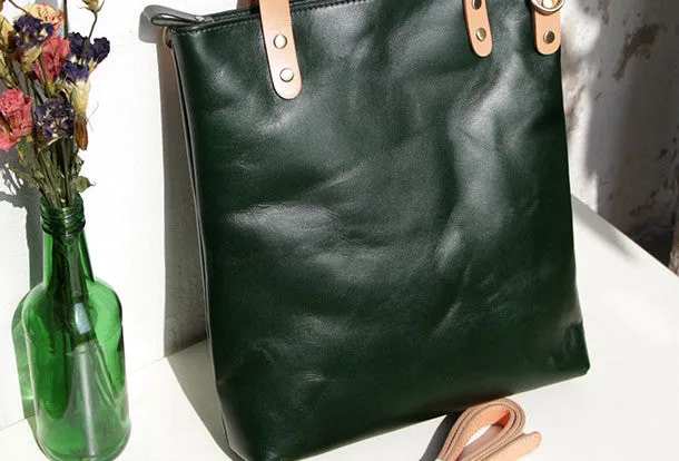 Handmade Leather tote bag shopper bag for women leather shoulder bag handbag