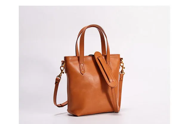 Handmade Leather Tote Purse Bucket Bag Handbag Shoulder Bag Large for Women Leather Shopper Bag