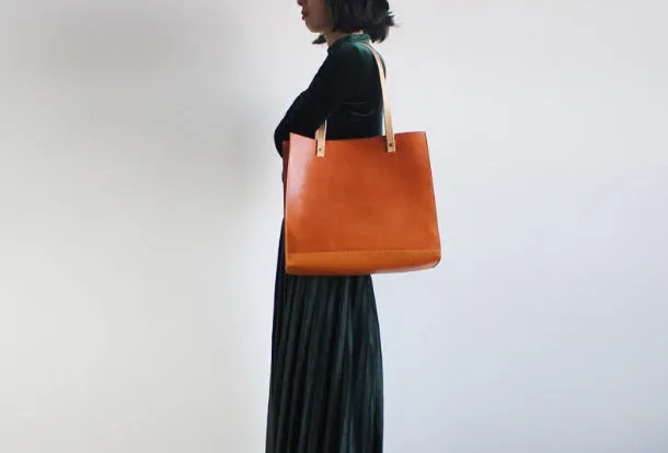 Handmade Leather Tote Purse Handbag Shoulder Bag Large for Women Leather Shopper Bag