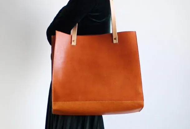 Handmade Leather Tote Purse Handbag Shoulder Bag Large for Women Leather Shopper Bag