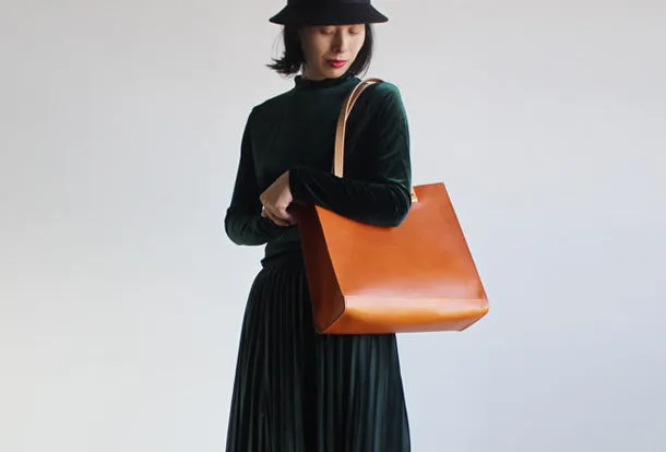 Handmade Leather Tote Purse Handbag Shoulder Bag Large for Women Leather Shopper Bag