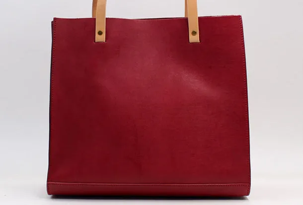 Handmade Leather Tote Purse Handbag Shoulder Bag Large for Women Leather Shopper Bag