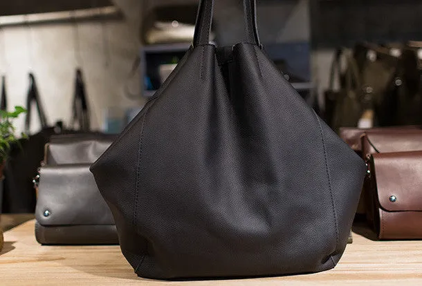 Handmade Leather vintage Big Large tote bag coffee black for women leather shoulder bag