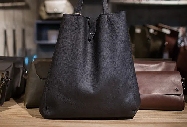 Handmade Leather vintage Big Large tote bag coffee black for women leather shoulder bag