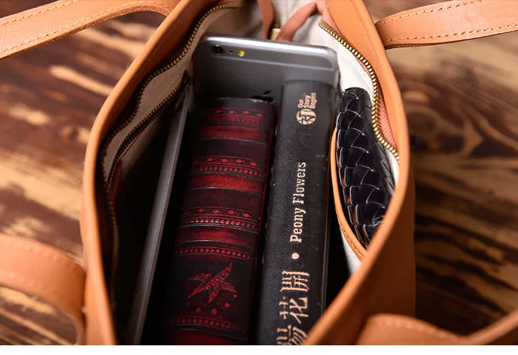 Handmade Leather Women Small Tote Handbag Shoulder Bag For Women