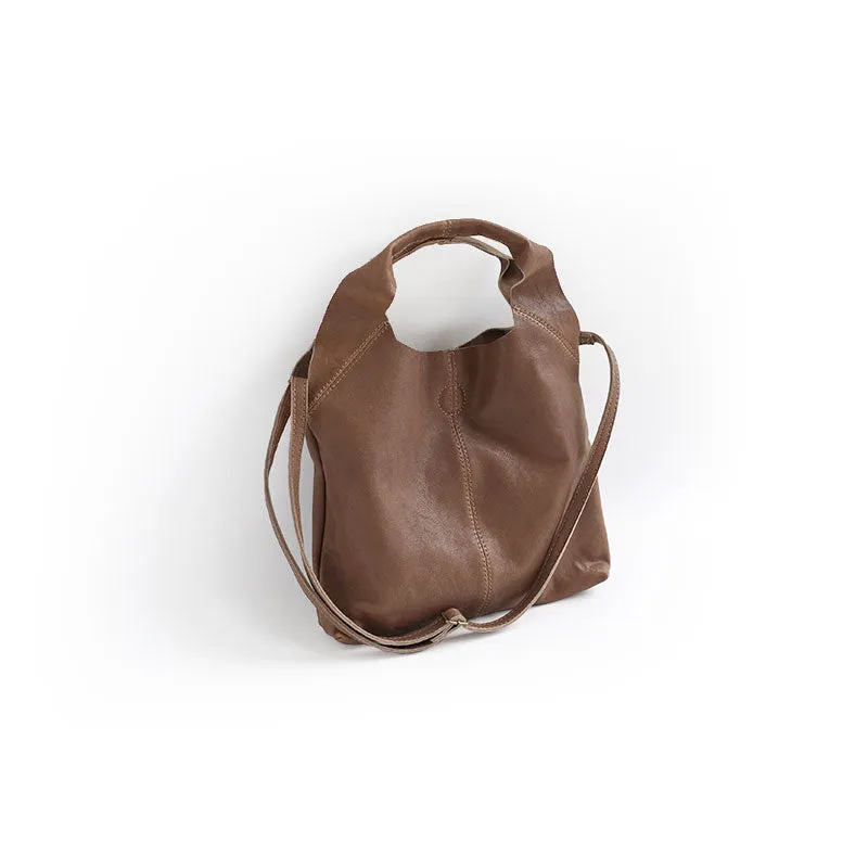 Handmade LEATHER WOMENs Small Shopper Tote SHOULDER Tote BAG FOR WOMEN