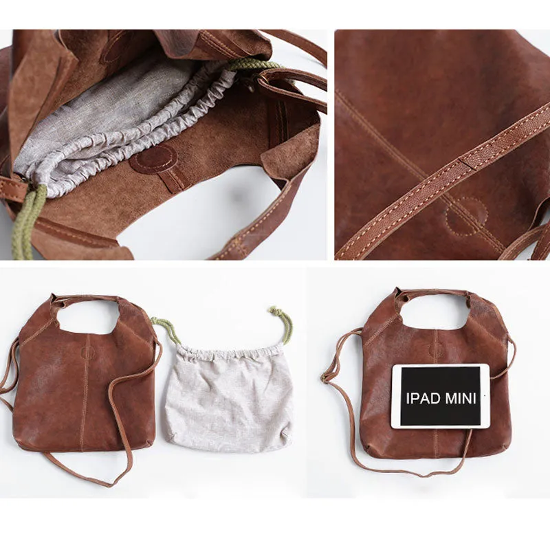 Handmade LEATHER WOMENs Small Shopper Tote SHOULDER Tote BAG FOR WOMEN