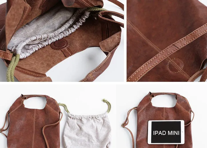 Handmade LEATHER WOMENs Small Shopper Tote SHOULDER Tote BAG FOR WOMEN