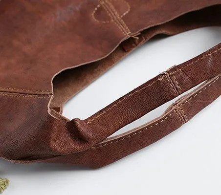 Handmade LEATHER WOMENs Small Shopper Tote SHOULDER Tote BAG FOR WOMEN