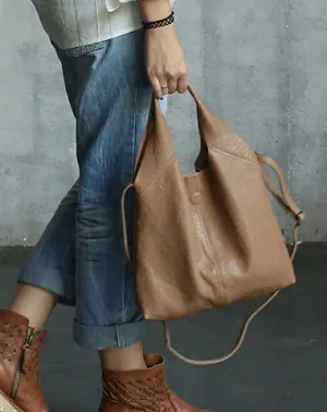 Handmade LEATHER WOMENs Small Shopper Tote SHOULDER Tote BAG FOR WOMEN