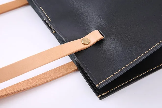 Handmade Leather Womens Tote Purse Handbag Tote Bag Work Tote Bag For Women