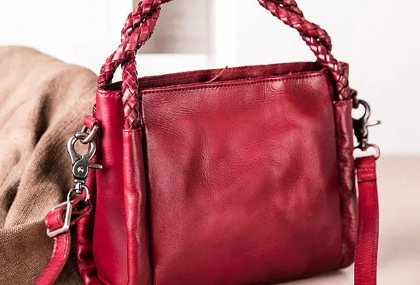 Handmade vintage handbag tote bag leather crossbody bag purse shoulder bag women