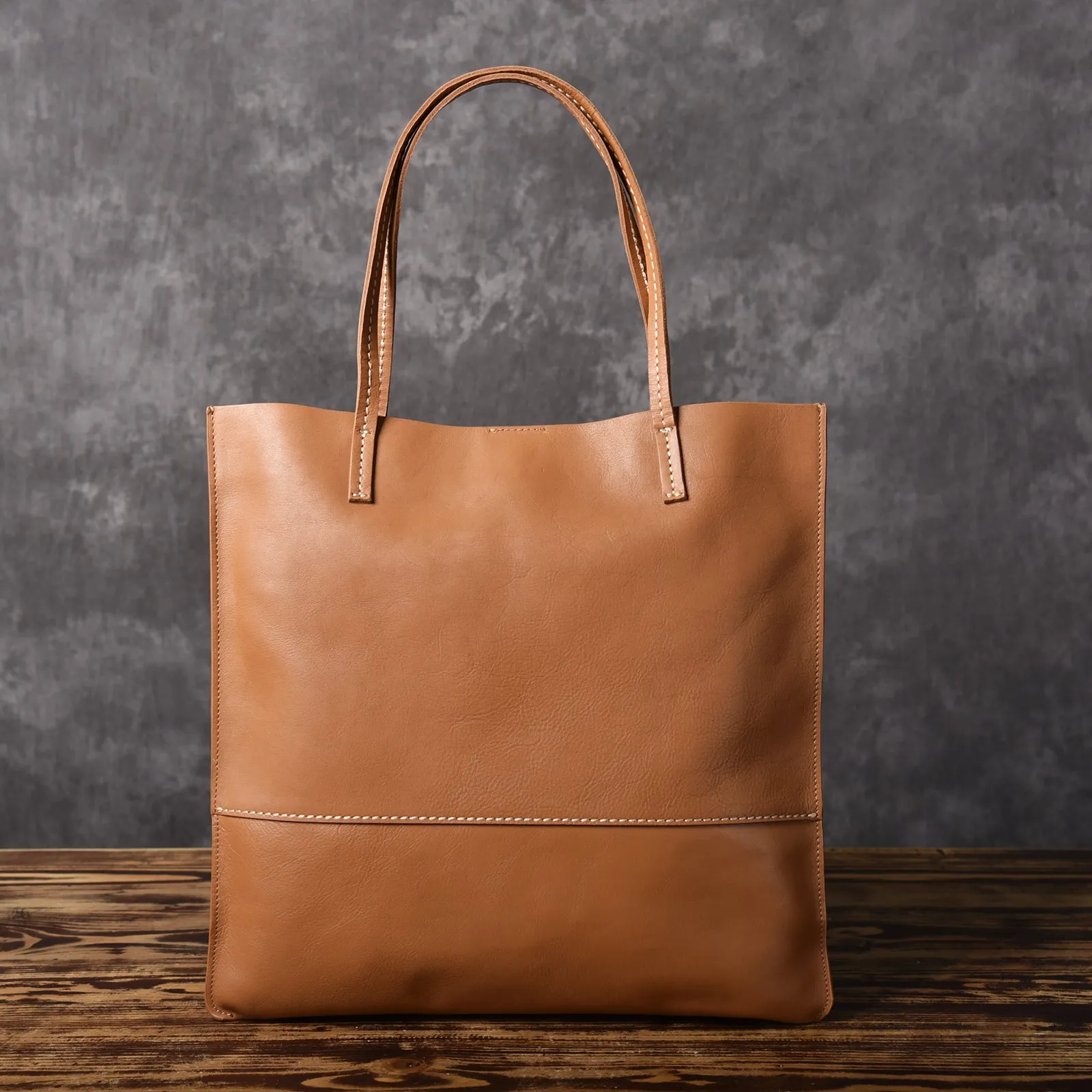 Handmade Women Leather Tote Bag Brown For Women