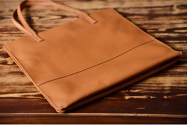 Handmade Women Leather Tote Bag Brown For Women