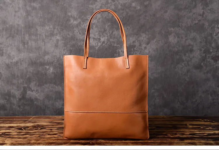 Handmade Women Leather Tote Bag Brown For Women