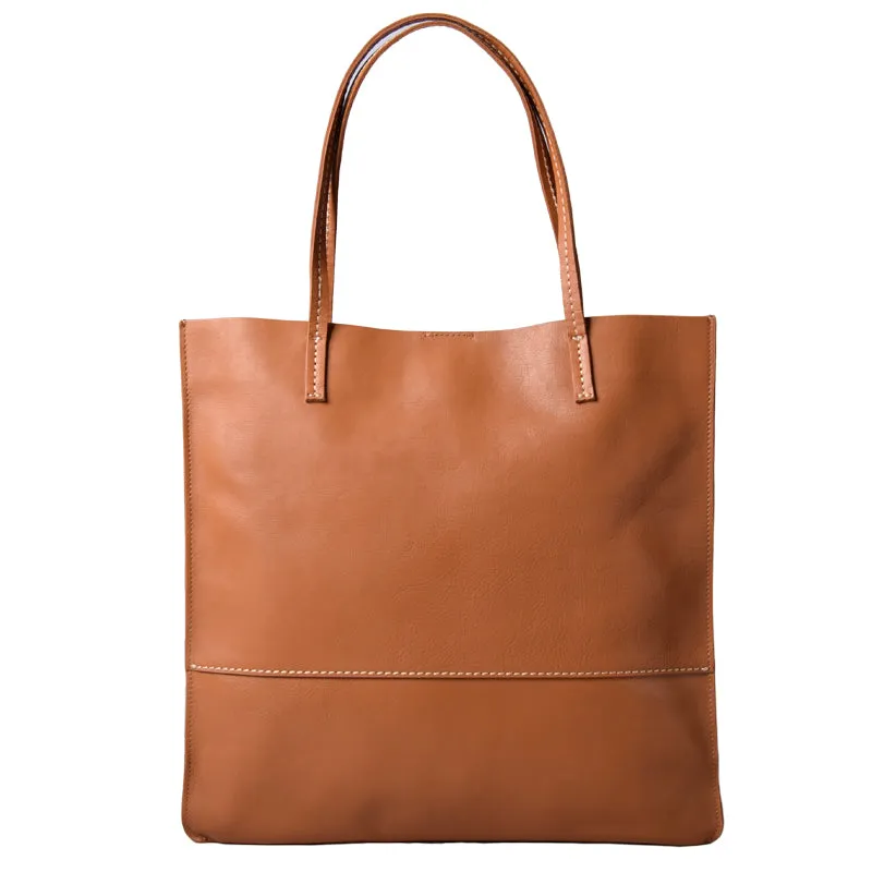 Handmade Women Leather Tote Bag Brown For Women