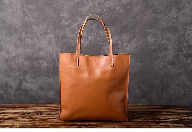 Handmade Women Leather Tote Bag Brown For Women