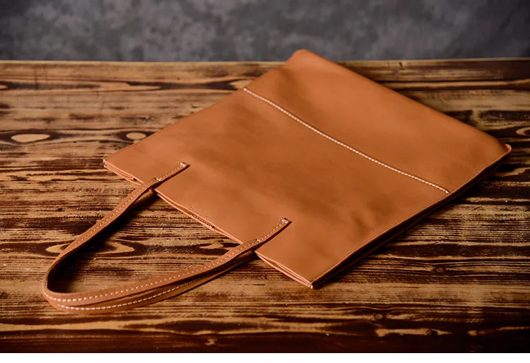 Handmade Women Leather Tote Bag Brown For Women