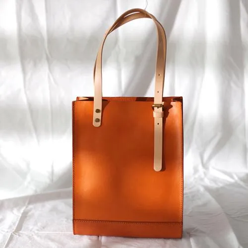 Handmade Yellow Womens Leather Laptop Tote Leather Tote Bags For Work Leather Tote With Zipper