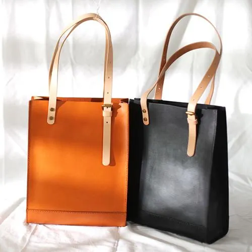 Handmade Yellow Womens Leather Laptop Tote Leather Tote Bags For Work Leather Tote With Zipper