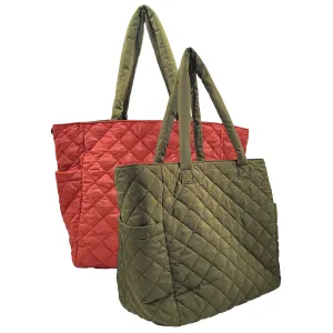 K Carroll - Large Nylon Reversible Tote, Olive & Rust