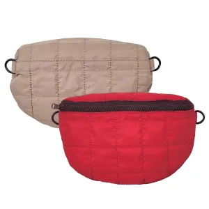 K Carroll - Reversible Crossbody Bag, Red & Taupe