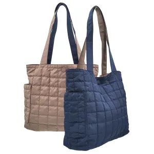 K Carroll - Reversible Nylon Tote, Navy & Taupe