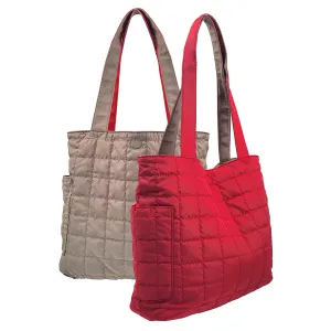 K Carroll - Reversible Nylon Tote, Red & Taupe