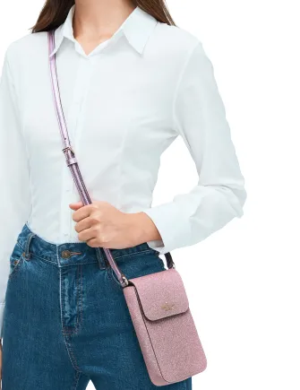 Kate Spade New York Lola Glitter North South Flap Phone Crossbody